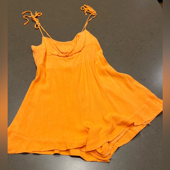 Lush Orange Romper Sz: S - Picture 1 of 7